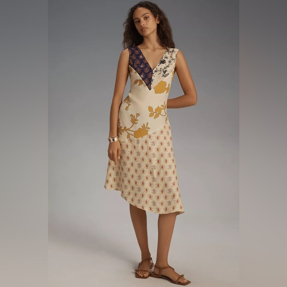 NWT Size M - Plenty by Tracy Reese Sleeveless Asymmetrical Midi Dress